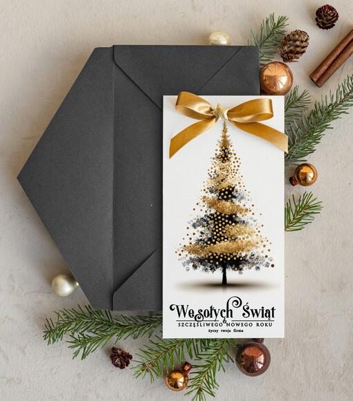  elegance kartka świąteczna dla firmy z logo biznesowe kartki swiateczne dla firm Kartki świąteczne z logo dla firm