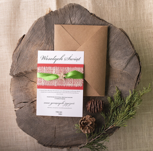  natural biznesowe kartki świąteczne z Twoim logo, ręcznie robione