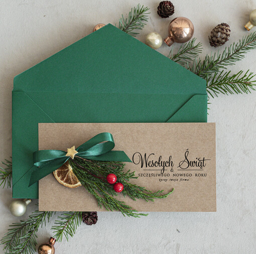  natural ekologiczna kartka świąteczna z twoim logo, biznesowe kartki świąteczne z życzeniami, naturalna eko karta swiateczna