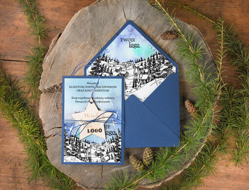  natural kartki świąteczne dla firm z logo, naturalne