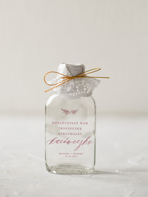  Butelki/słoiczki z nadrukiem UV ślubne upominki dla gości śliczna kacóweczka na wesele, butelka podziekowania dla gosci na własny trunek   