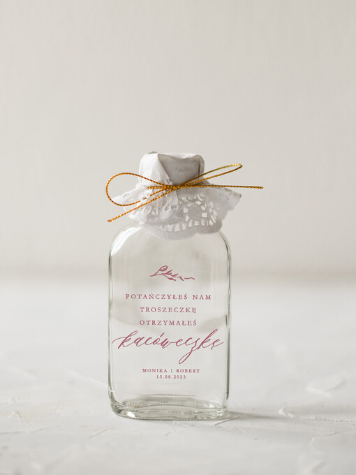 Butelki/słoiczki z nadrukiem UV prezenty ślubne dla gości weselnych śliczna kacówka podziękowania dla gosci kacowka  