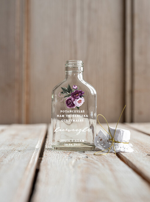  Butelki/słoiczki z nadrukiem UV podziękowania dla gości weselnych małe buteleczki wydruk na butelce upominki dla gosci weselnych 