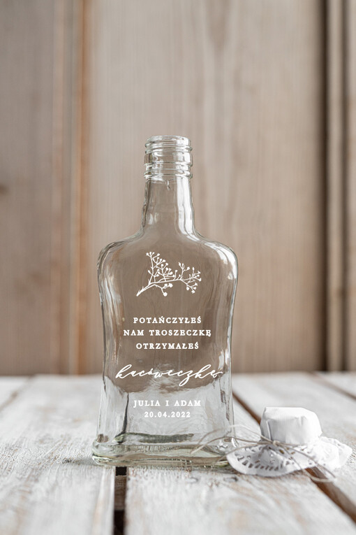  Butelki kształty nadruk UV podziękowania dla gości weselnych buteleczka na cytrynówkę oryginalny pomysł na prezent dla gości weselnych 