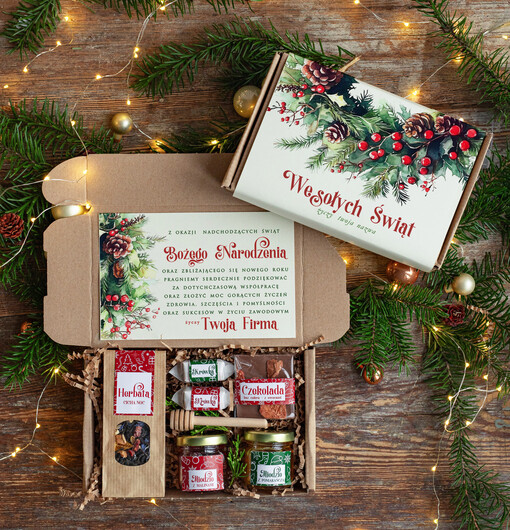  kawa  herbata miód świąteczne prezenty dla pracowników, prezenty biznesowe dla firm z kawą i herbatą, upominki na święta dla pracowników, paczki świąteczne dla pracowników i kontrahentów