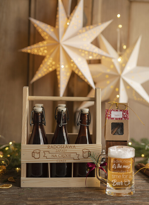  zestaw do piwa wina fajny pomysł na prezent dla taty na święta skrzynka na piwo