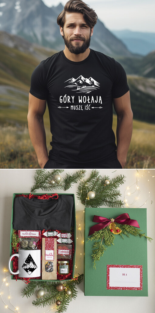  kubki termosy koszulki Prezent dla Miłośnika Gór koszulka z górami, pomysl na prezent dla niego pod choinkę, prezent na święta dla meżczyzny, kreatywny prezent dla chłopaka 