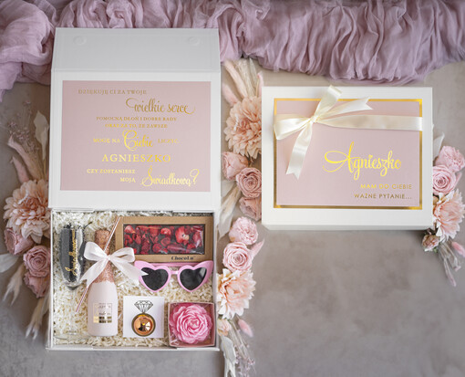  boxy prezentowy dla Świadkowej, prośba o świadkowanie  personalizowany prezent dla świadkowej, box dla świadkowej i druhny, oryginalny prezent dla świadkowej Mamy do Ciebie bardzo ważne pytanie… Czy zostaniesz naszą Świadkową?