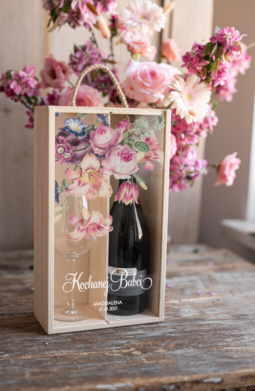  Prezenty dla Babci  prezenty z okazji dnia babci drewniana skrzynka z nadrukiem 