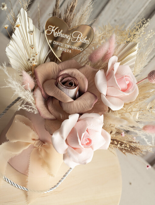  Prezenty dla Babci kompozycja z suszonych kwiatów prezent na dzień babci flowerbox z suszonych kwiatów, prezent urodzinowy dla babci, podziękowanie dla babci