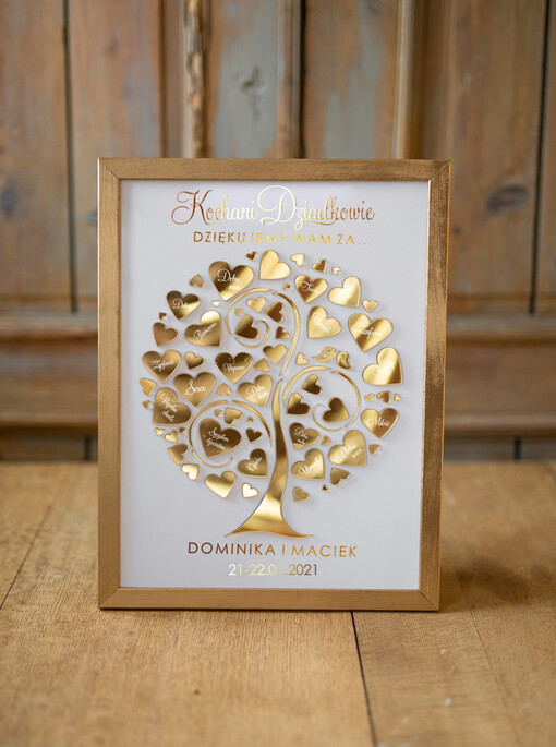  Zestawy Pezentowe Dla Dziadków   prezent dla dziadków złota ramka z życzeniami podziękowania dla dziadków 