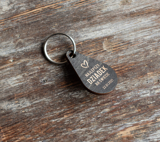  Prezenty dla Dziadka  prezent dla Dziadka breloczek do kluczy z dedykacją 