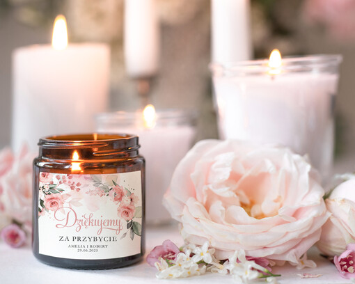  Mydełka Świece Zawieszki sojowe prezenty dla gości na weselu świeczka zapachowa, prezencik dla gości upominki ślubne od pary młodej dla gości weselnych, świeca zapachowa w szklanym słoiczku 