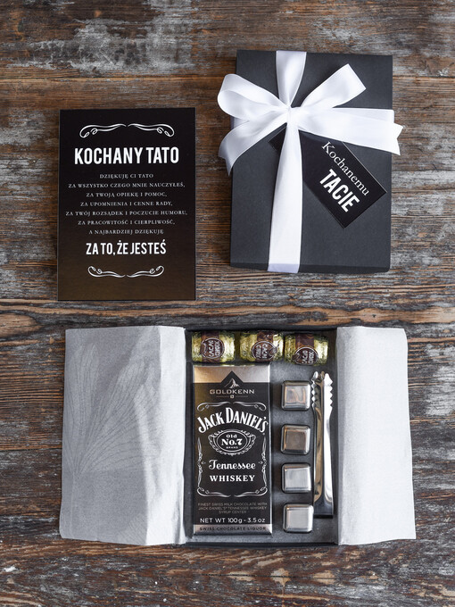  zestawy dla Taty pomysł na prezent dla Taty na urodziny wyjątkowa czekolada z nadzieniem kostki do drinków 