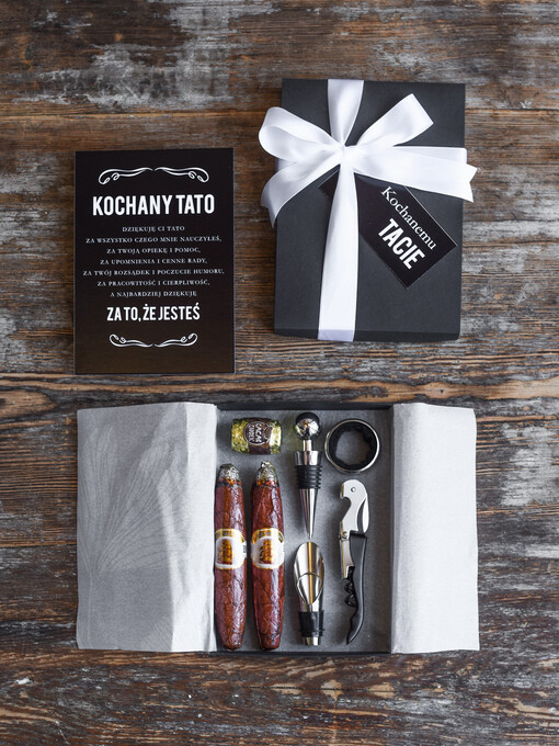  zestawy dla Taty Dzień Ojca pomysł na prezent zestaw akcesoriów do wina w ozdobnym pudełku 