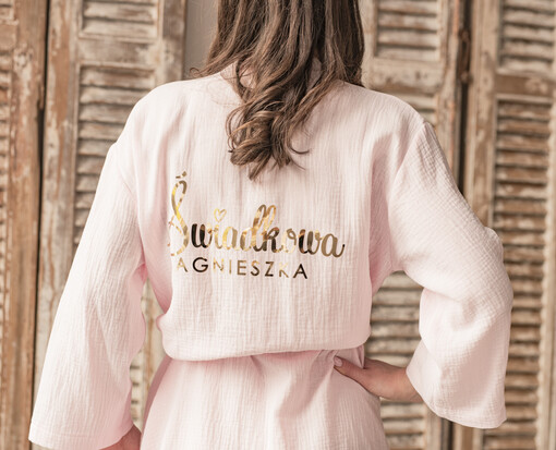  szlafrok dla świadkowej przewiewny oddychający 100% bawełny szlafrok pomysł na pytanie czy zostaniesz moją świadkową szlafrok, szlafrok z muślinu z napisami, szlafrok muslinowy dla świadkowej i druhny