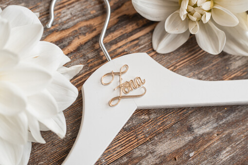  wieszaki biały wieszak dla Panny Młodej z napisem Żona 