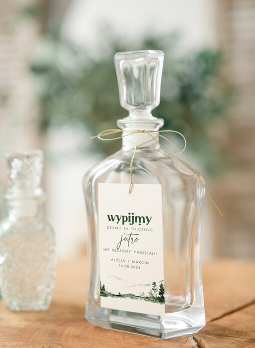  Nowoczesne prosta forma  nowoczesne zawieszki ślubne, rustykalne zawieszki na alkohol z dowolną treścią, ozdobna zawieszka na wódkę weselną, etykieta na butelki