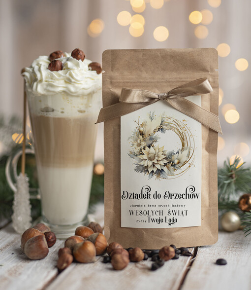  HERBATA KAWA Drobne prezenty dla firm na boże narodzenie kawa orzechowa, drobne upominki na święta dla pracowników, świąteczna kawa orzech laskowy dla pracowników i kontrahentów