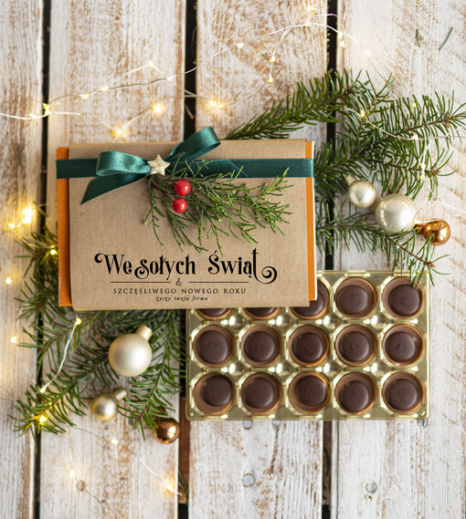  CZEKOLADA/ pralinki/ bomboniery czekoladki bombonierka na prezent świąteczny z logo,  Drobne prezenty dla firm świąteczne czekoladki z życzeniami, Bombonierka świąteczna z życzeniami, drobne upominki na święta dla pracowników, świąteczne gadżety  kontrahentów