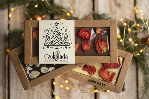 CZEKOLADA/ pralinki/ bomboniery Drobne prezenty dla firm ręcznie robiona czekolada, Czekolada świąteczna bez cukru z logo, drobne upominki na święta dla pracowników, świąteczne gadżety  kontrahentów,