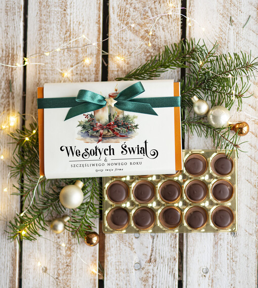  CZEKOLADA/ pralinki/ bomboniery czekoladki bombonierka na prezent świąteczny z logo,  Drobne prezenty dla firm świąteczne czekoladki z życzeniami, Bombonierka świąteczna z życzeniami, drobne upominki na święta dla pracowników, świąteczne gadżety  kontrahentów