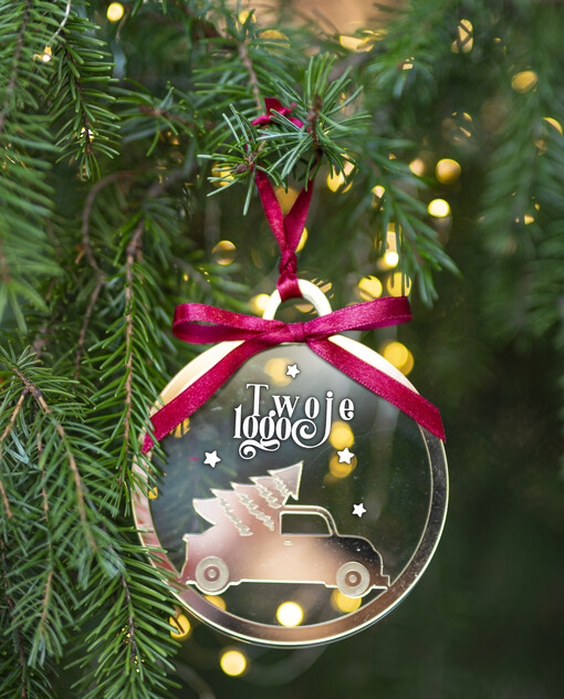  DREWNIANE ZAWIESZKI Prezent Biznesowy Na Święta z Logo Zawieszka z logo na choinkę dla firm transportowych i spedycji