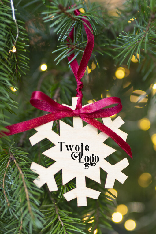  Bombki ZAWIESZKI na choinkę Prezent Biznesowy Na Święta Bombka śnieżynka z Logo Zawieszka Choinka z logo dla firm idealny upominek B2B