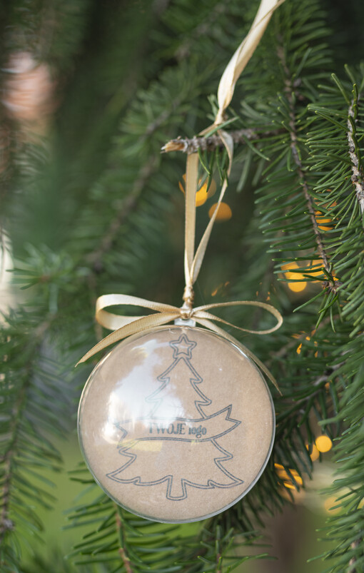  Bombki ZAWIESZKI na choinkę Prezent Biznesowy Na Święta Bombka śnieżka  z Logo Choinka z logo dla firm idealny upominek B2B