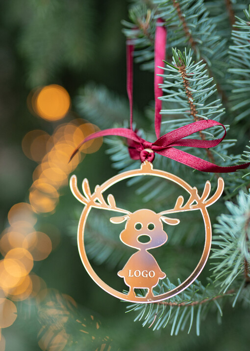  Bombki ZAWIESZKI na choinkę Prezent Biznesowy Na Święta z Logo Złota Bombka z logo na choinkę Złote Lustro Zawieszka z Logo Firmy  