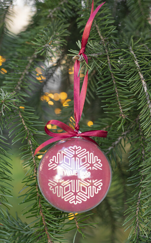  Bombki ZAWIESZKI na choinkę Prezent Biznesowy Na Święta Bombka śnieżka z Logo Choinka z logo dla firm idealny upominek B2B