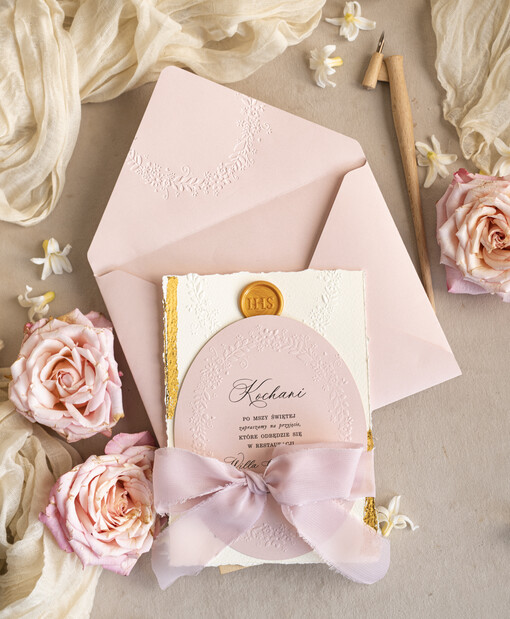  dziewczynka  owalne zaproszenia na Komunię Zaproszenia komunijne personalizowane dla dziewczynki ręcznie robione zaproszenia na komunie Nietypowe zaproszenia komunijne