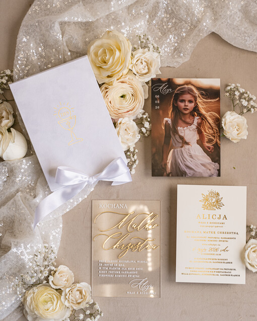  chłopiec Eleganckie zaproszenia na Pierwszą komunię dla Matki Chrzestnej, wyjątkowe zaproszenia na komunię dla Rodziców  chrzestnych, Zaproszenie Vip dla Baci i Dziadka