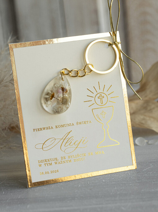  podziękowania dla gości upominki dla gości komunijnych, breloki prezenty dla gości na Komunii, upominki komunijne, Oryginalne podziękowania dla gości komunijnych
