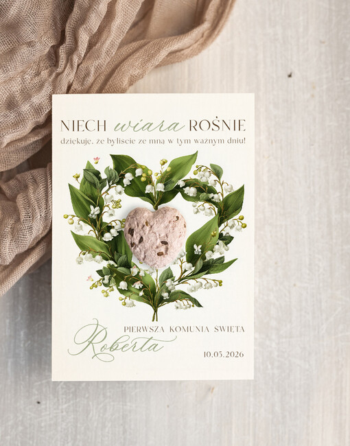 Podziękowania dla gości na komunii podziękowania dla gości podziękowania dla gości na komunii, prezenciki dla gości, podziękowanie upominek nasionka kwiatów