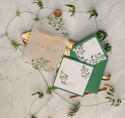 Zaproszenia ślubne dodatki  koperta z kalki do zaproszeń ślubnych 