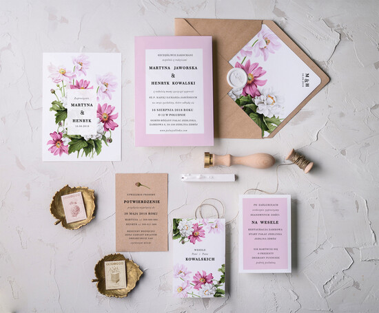 Zaproszenia ślubne Natura zaproszenia ślubne wykonywane ręcznie, botaniczne boho styl nietypowe wesele 17/Vbot/z