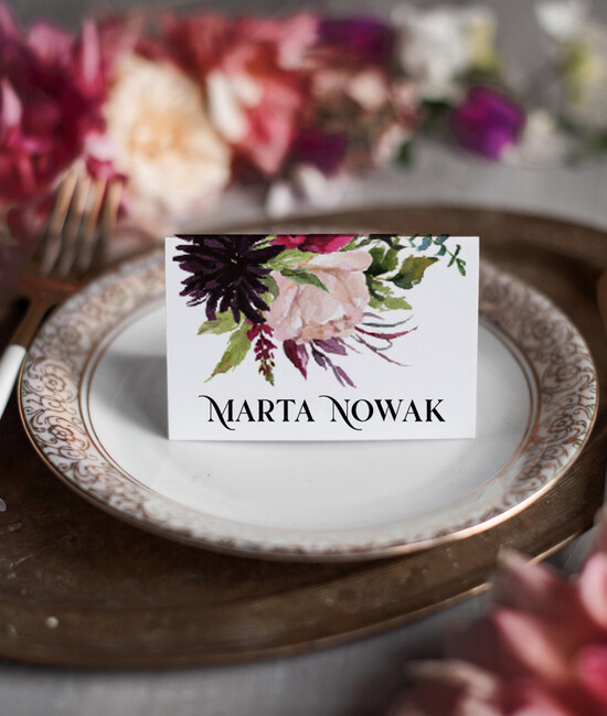 Winietki glamour ozdobne winietki na ślub wizytówki dla gości weselnych, złote glamour 01/Kgoldws/w