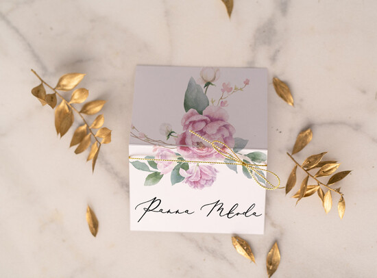 Winietki glamour winietki ślubne wizytówki na stół weselny, złote napisy 09/CBL/w