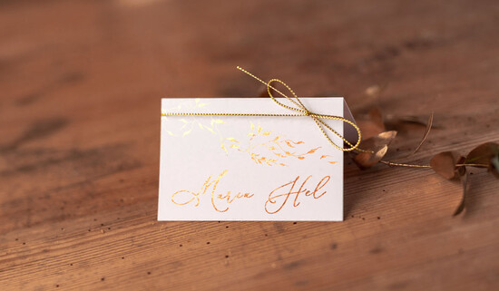 Winietki glamour winietki ślubne wizytówki na stół weselny eleganckie złocone napisy 22/gold/w