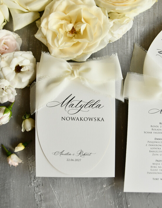 Winietki glamour ślubne wizytówki winietki na stół weselny połączony z menu 01/WMwsS/w