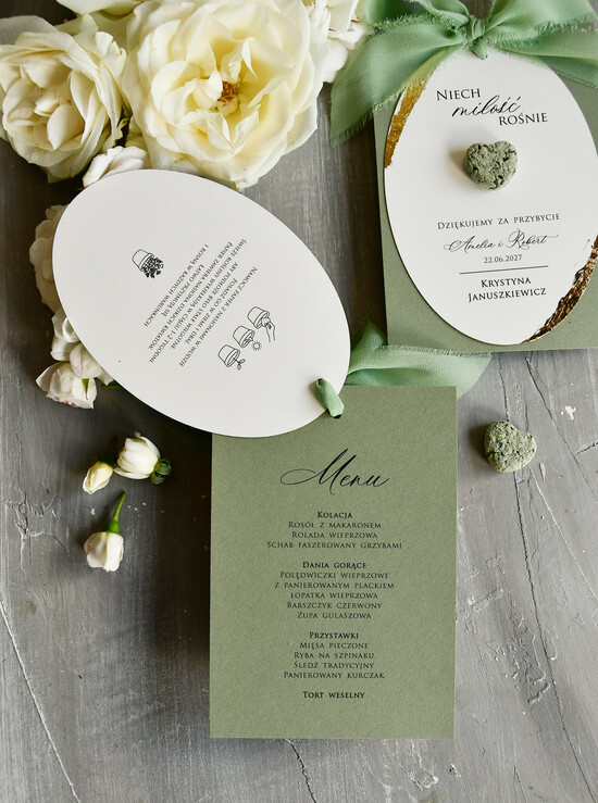 Menu glamour menu weselne plan podawania posiłków na weselu, winietka i prezent dla gości  02/WzłWsP/m
