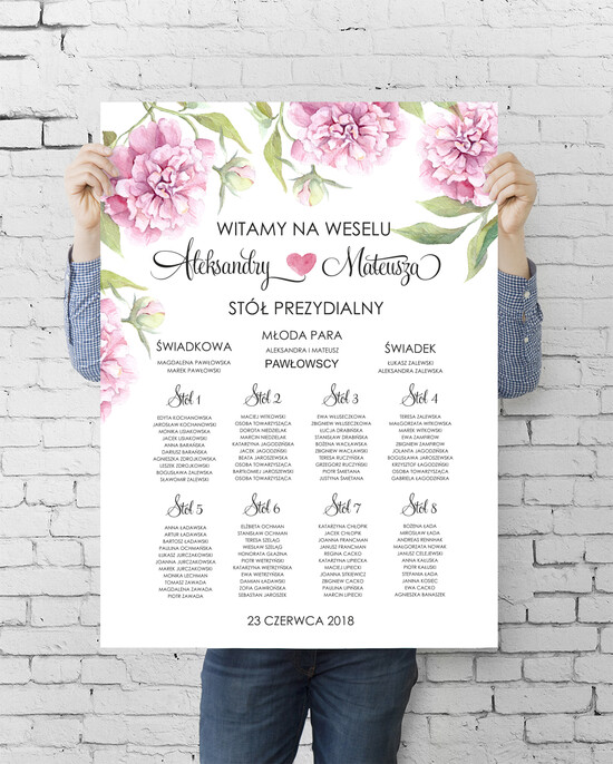 Plany stołów plan stołu plakat  plansza weselna plan stołów weselnych 009/ccs/PLE