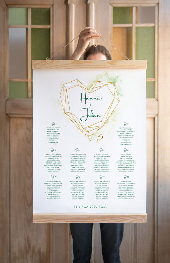 Plany stołów plan stołu plakat  tablica informacyjna dla gości weselnych 14/Vbot/PLd