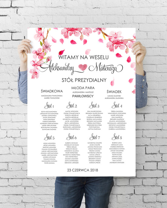 Plany stołów plan stołu plakat  powitanie i usadzenie gości plan stołów weselnych 23/CC/PLE