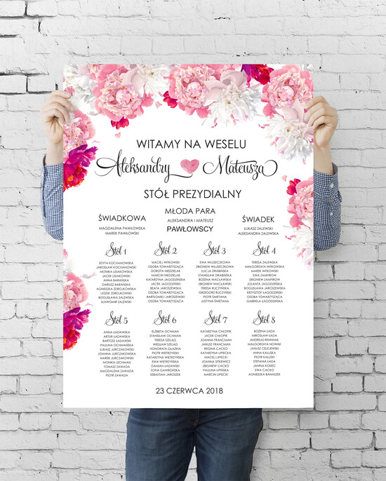 Plany stołów plan stołu plakat  plan stołów  weselnych usadzenie gości na weselu 27/rst/PLE