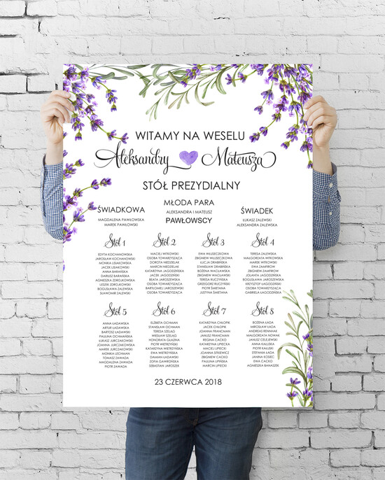Plany stołów plan stołu plakat  tablica z planem stołów na wesele plan stołów weselnych 56/ccs/PLE