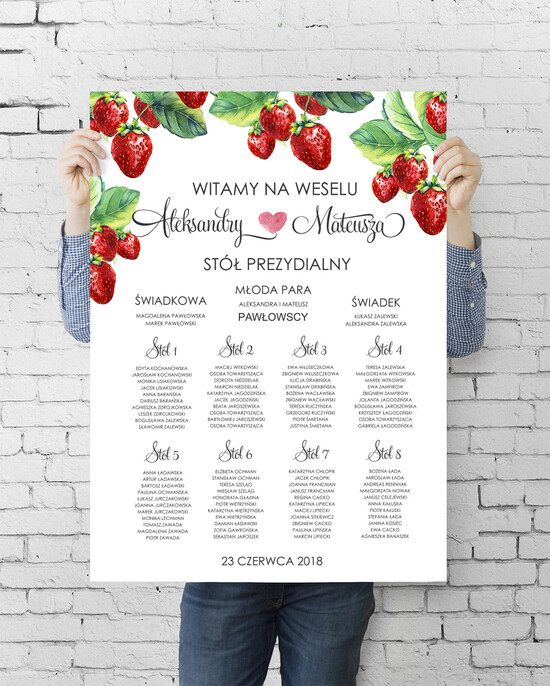 Plany stołów plan stołu plakat  planer ślubny plan usadzenia gości na weselu 76/ccP/PLE