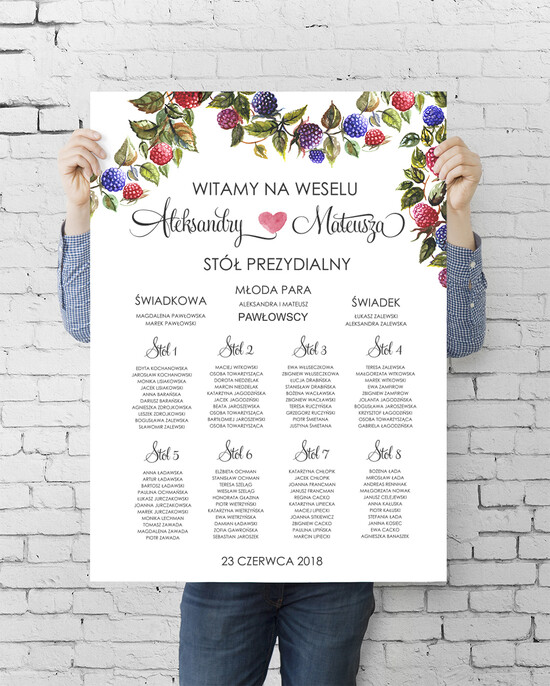 Plany stołów plan stołu plakat  tablica z planem stołów na wesele plan stołów weselnych 92/cc/PLE