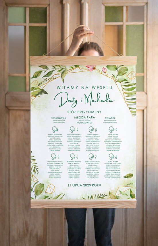 Plany stołów plan stołu plakat  plansza powitanie gości i plan stołów w jednym 010/Vbot/PLd2